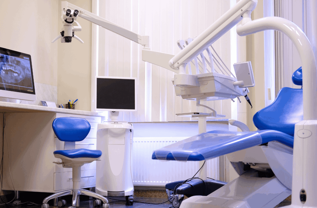 What Does a Dentist Do? Roles in the Dental Team 1 Dental chair and equipment in a dental treatment room